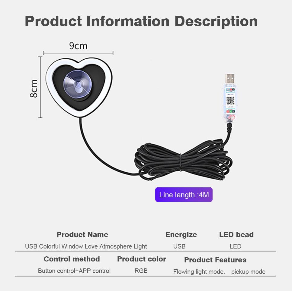 USB RGB Sweet Heart Atmosphere Light For APP&Remote Control Car triangle window interior Motor Decoration Modification Neon Lamp
USB RGB Sweet Heart Atmosphere Light For APP&Remote Control Car triangle window interior Motor Decoration Modification Neon Lamp