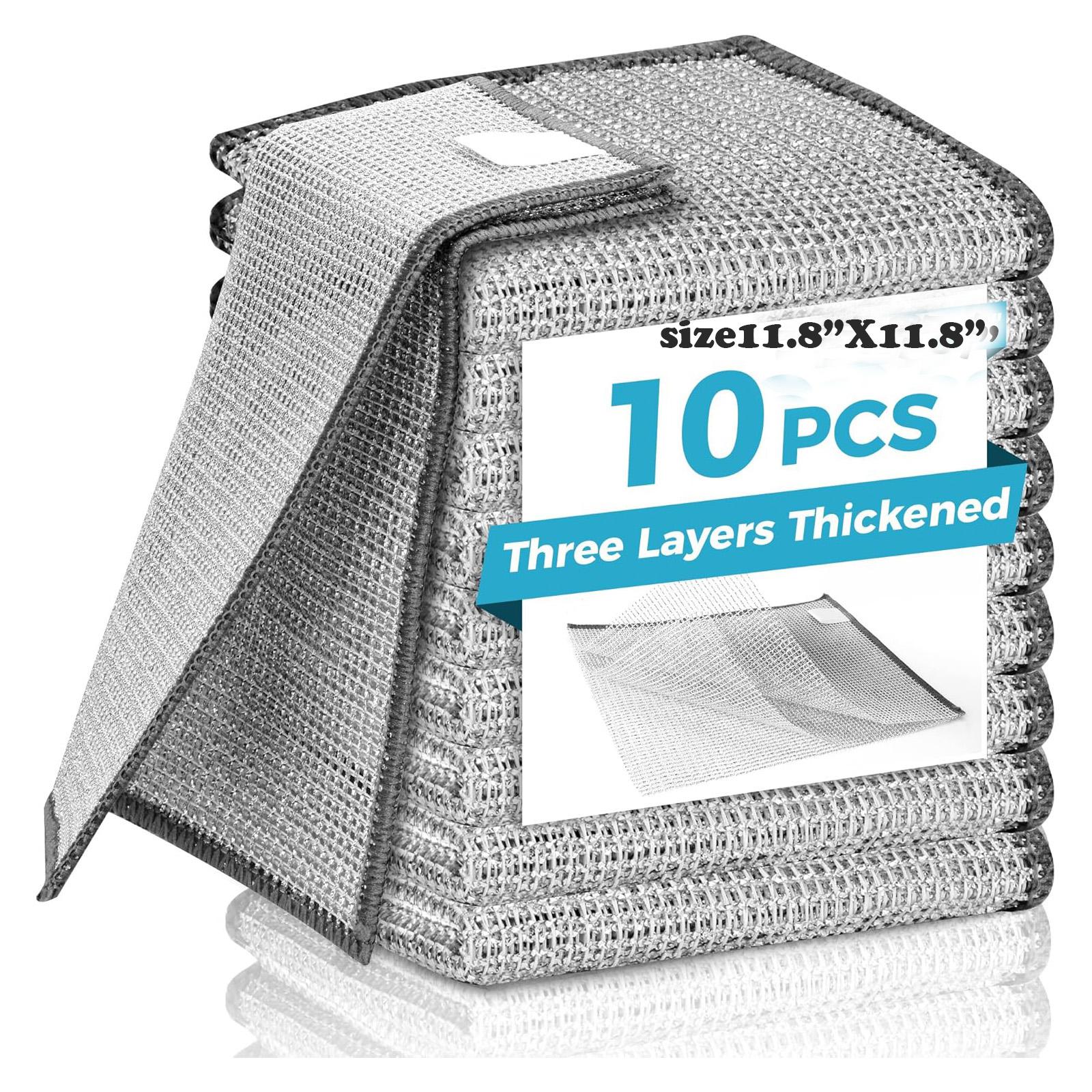 10 Pcs New Upgrade 3-Layer Metal Dish Cloth, No Scratches and No Odor, Multipurpose Wire Dishwashing 7.08x8.86-10Pack
10 Pcs New Upgrade 3-Layer Metal Dish Cloth, No Scratches and No Odor, Multipurpose Wire Dishwashing 7.08x8.86-10Pack