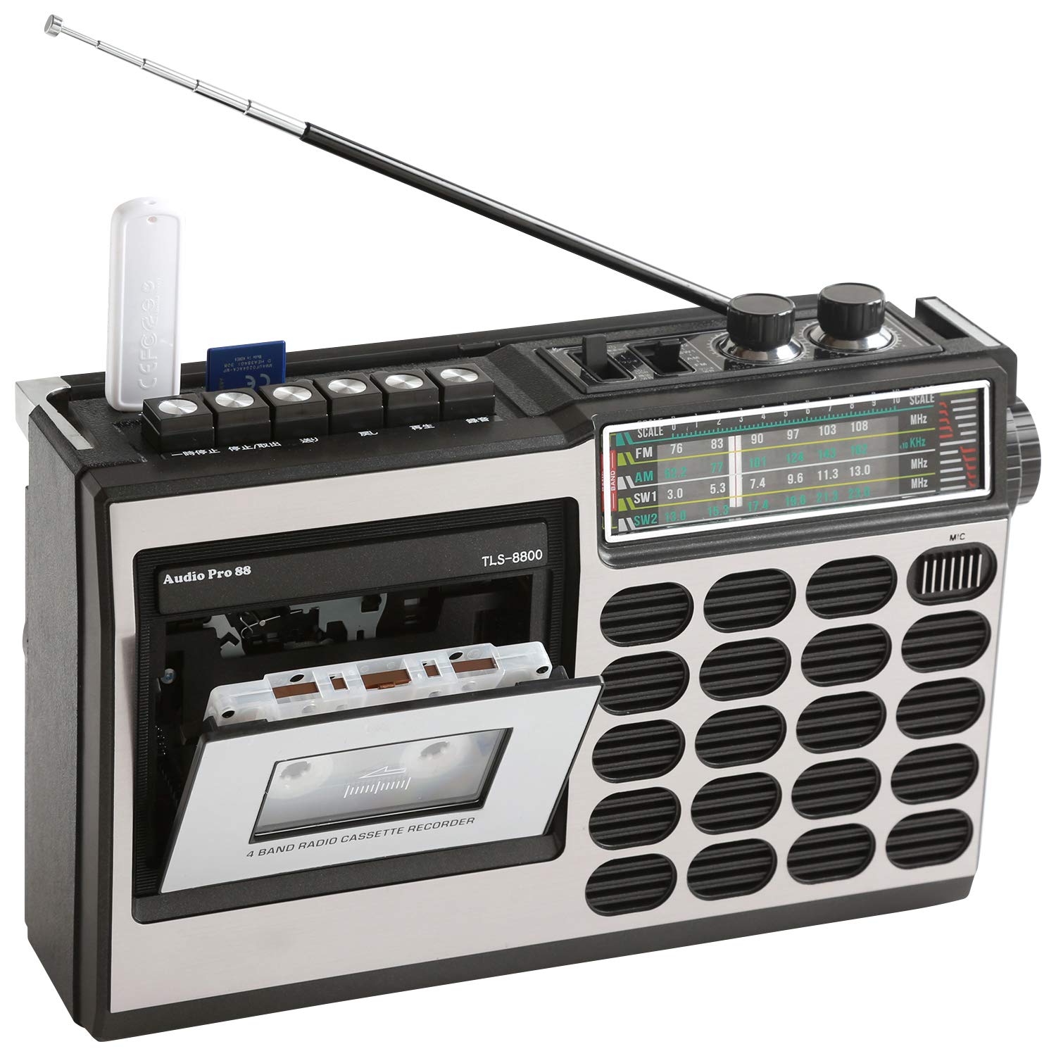 Tosho Бумбокс Радіо FM з Відтворенням та Записом Чорний TLS-8800 (AM / FM (Широка сумісність)) Вбудований високочутливий мікрофон для захоплення звуку,
Tosho Бумбокс Радіо FM з Відтворенням та Записом Чорний TLS-8800 (AM / FM (Широка сумісність)) Вбудований високочутливий мікрофон для захоплення звуку,