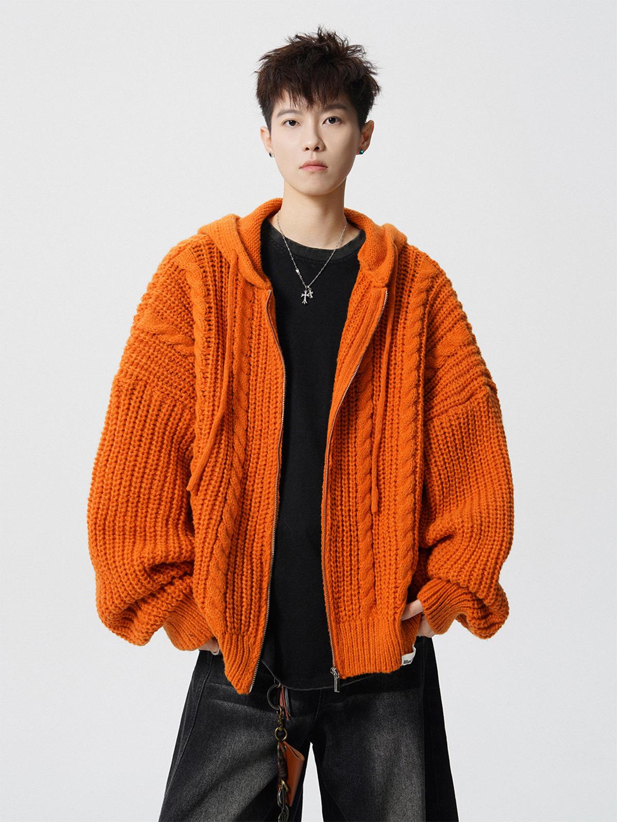 Unisex Retro Dopamine Cable Knit Hooded Cardigan - Autumn Lazy Style, Loose Fit Sweater L помаранчевий
Unisex Retro Dopamine Cable Knit Hooded Cardigan - Autumn Lazy Style, Loose Fit Sweater L помаранчевий