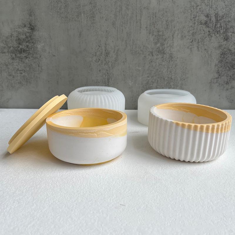 Round Stripe with Cover Bottle DIY Storage Jar Pottery Mould Concrete Art Making Supplies Decor Silicone Molds Cement Plaster
Round Stripe with Cover Bottle DIY Storage Jar Pottery Mould Concrete Art Making Supplies Decor Silicone Molds Cement Plaster