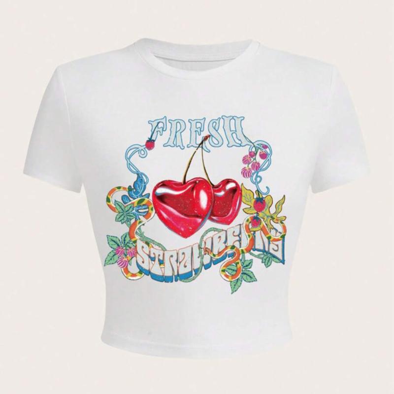 European and American Y2K Summer Fruit Letter Printed Umbilical Round Neck T-shirt 2XL
European and American Y2K Summer Fruit Letter Printed Umbilical Round Neck T-shirt 2XL