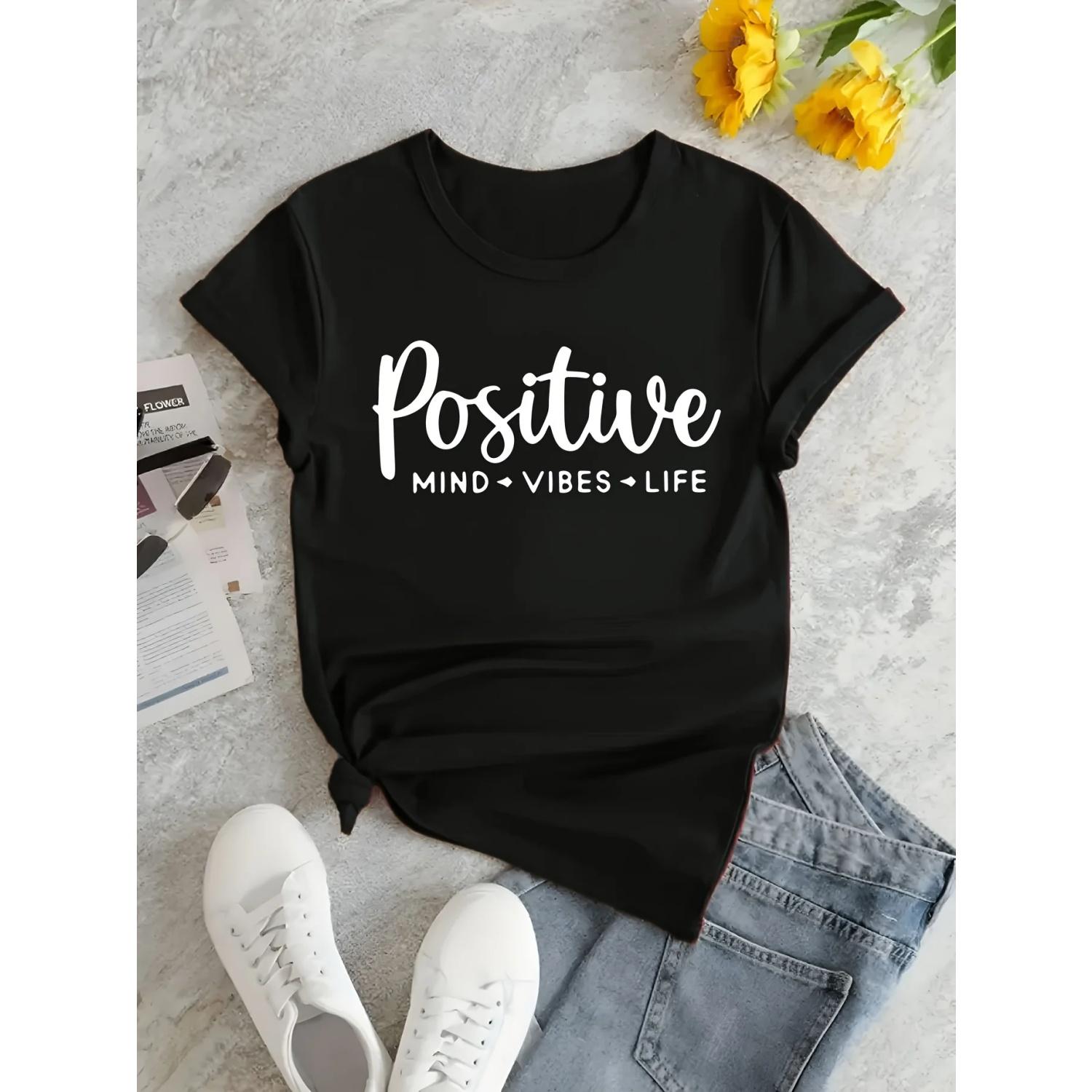 Vibrant Red Round Neck Casual Elegant Top for Spring Summer Women s Positive Mind Vibes Life Graphic Short Sleeve T-Shirt S чёрный
Vibrant Red Round Neck Casual Elegant Top for Spring Summer Women s Positive Mind Vibes Life Graphic Short Sleeve T-Shirt S чёрный