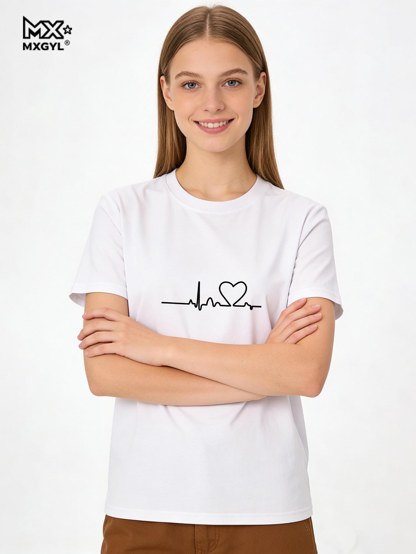2026 Women s Love Heart Print T-Shirt, Plus Size, Electrocardiogram, Funny Woman Tee Tops, Casual Female T-shirts, Summer M белый
2026 Women s Love Heart Print T-Shirt, Plus Size, Electrocardiogram, Funny Woman Tee Tops, Casual Female T-shirts, Summer M белый