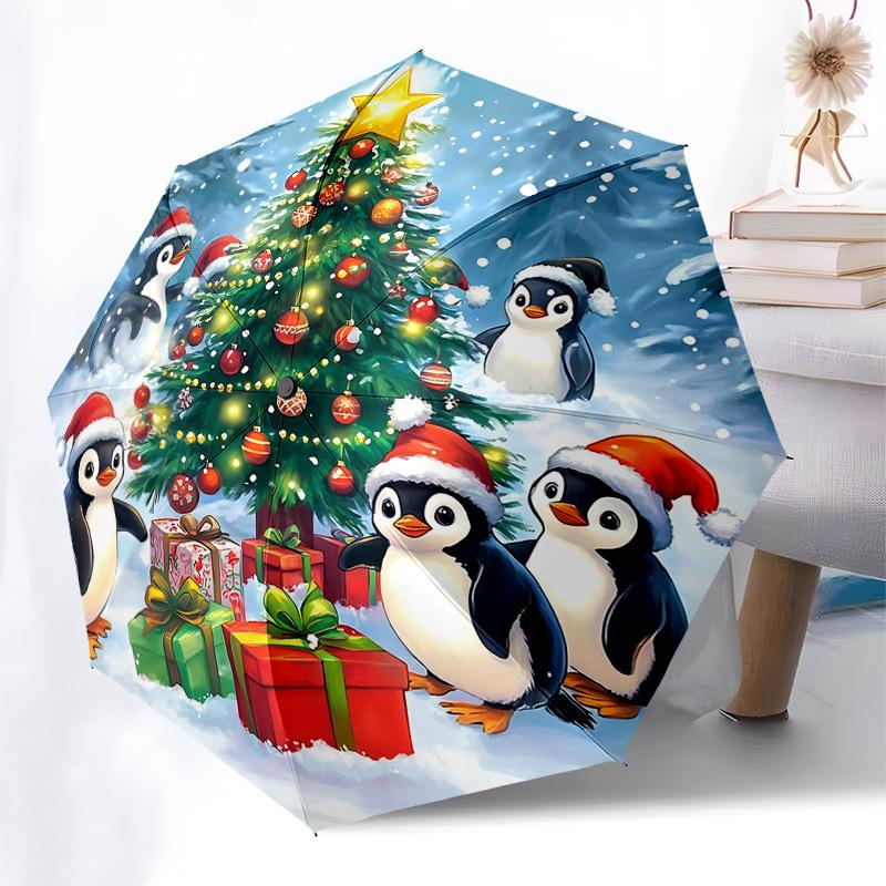 1pc Christmas Penguins with Festive Hat Outdoor Umbrella, Auto Open Close 3-Fold Design with 8-Bone Iron Frame, Perfect Holiday Gift for Fans, Travele
1pc Christmas Penguins with Festive Hat Outdoor Umbrella, Auto Open Close 3-Fold Design with 8-Bone Iron Frame, Perfect Holiday Gift for Fans, Travele