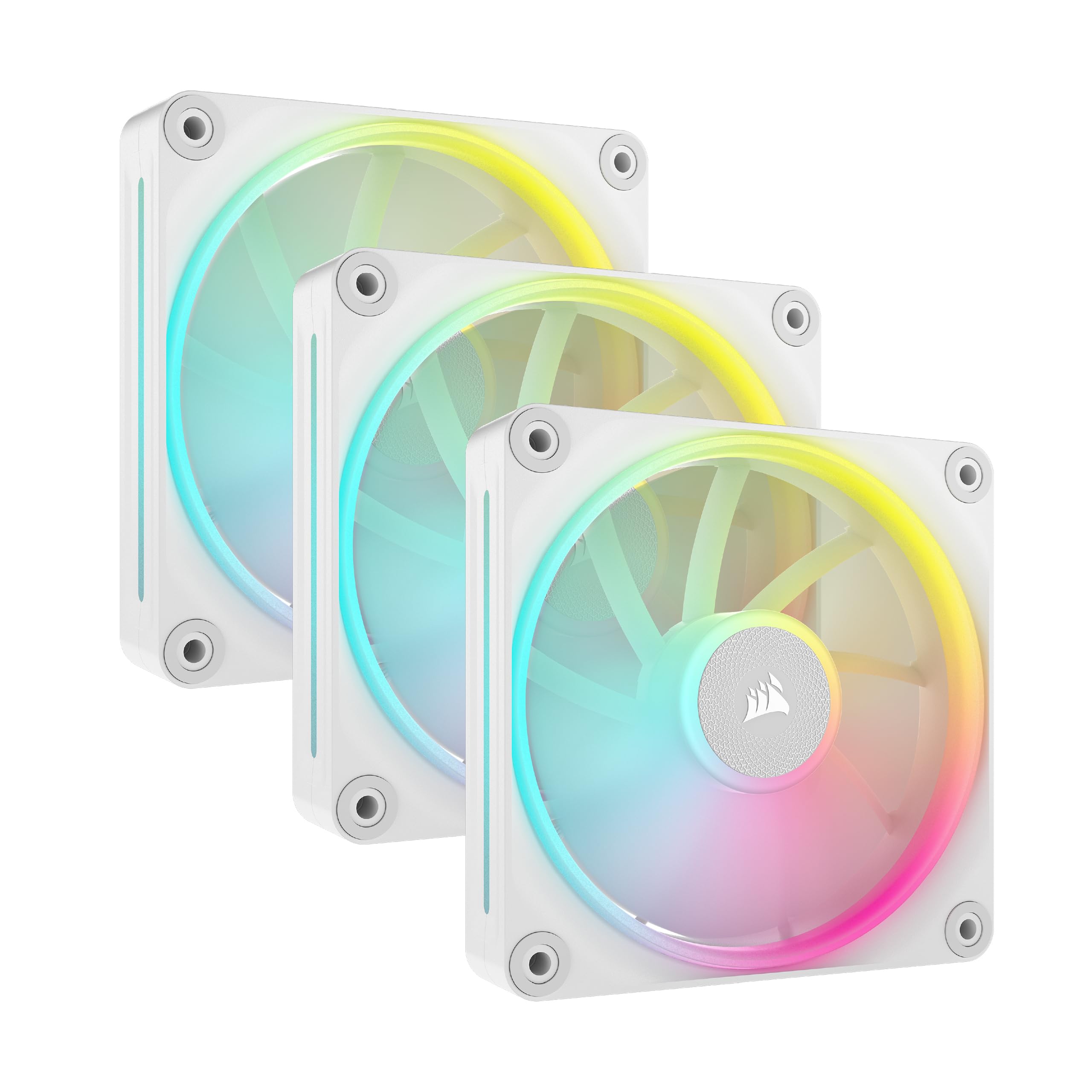 CORSAIR iCUE LINK LX120 RGB Starter Kit 120mm PWM PC Case Fan Dual Light Loop Triple Pack White CO-9051030-WW білий 
CORSAIR iCUE LINK LX120 RGB Starter Kit 120mm PWM PC Case Fan Dual Light Loop Triple Pack White CO-9051030-WW білий