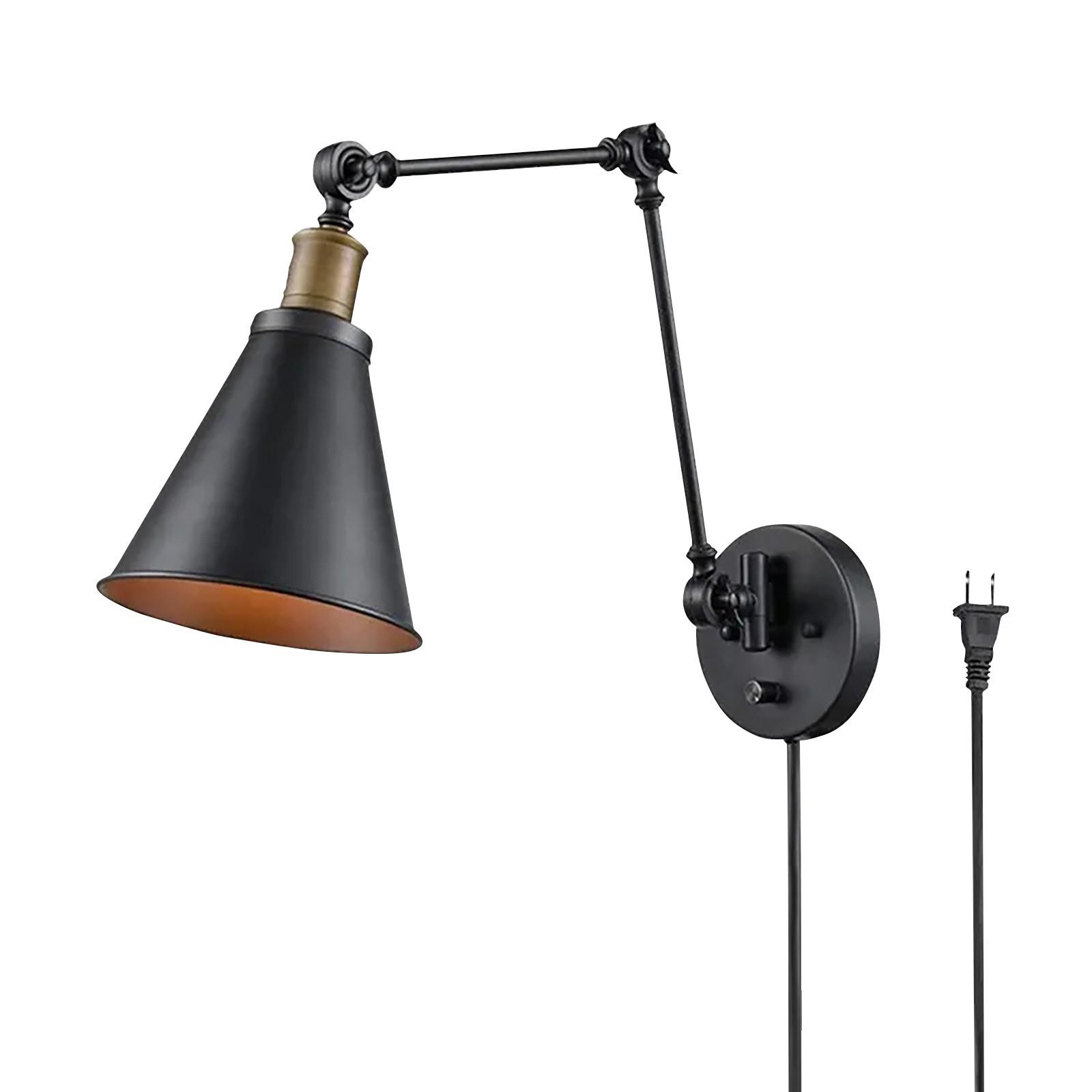 Industrial Style Swing Arm Wall Lamp Adjustable Metal Arm Wall Light Fixture with On Off Switch for Bedroom Living Room Office Lighting One Size чорний
Industrial Style Swing Arm Wall Lamp Adjustable Metal Arm Wall Light Fixture with On Off Switch for Bedroom Living Room Office Lighting One Size чорний