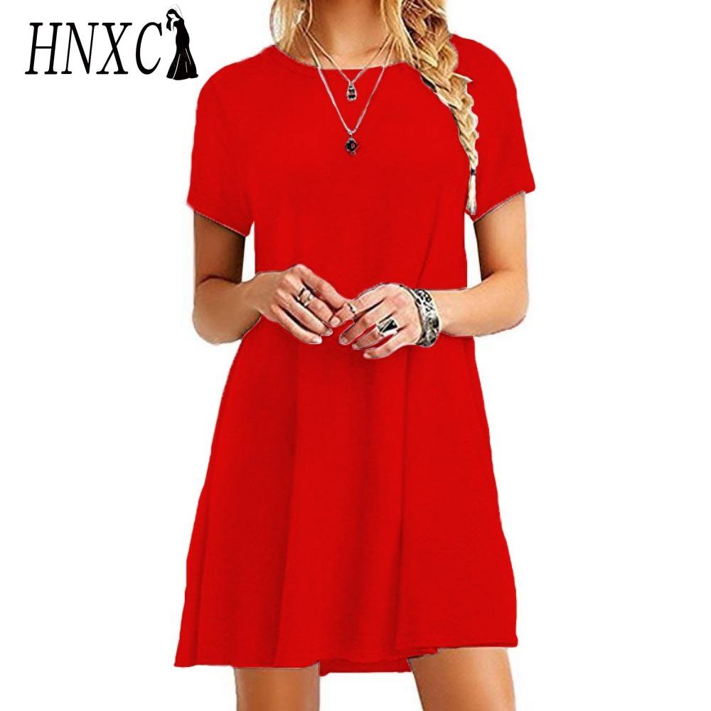 HNXC Женские модные летние весенние однотонные повседневные платья с коротким рукавом и круглым вырезом с принтом XL красный
HNXC Женские модные летние весенние однотонные повседневные платья с коротким рукавом и круглым вырезом с принтом XL красный
