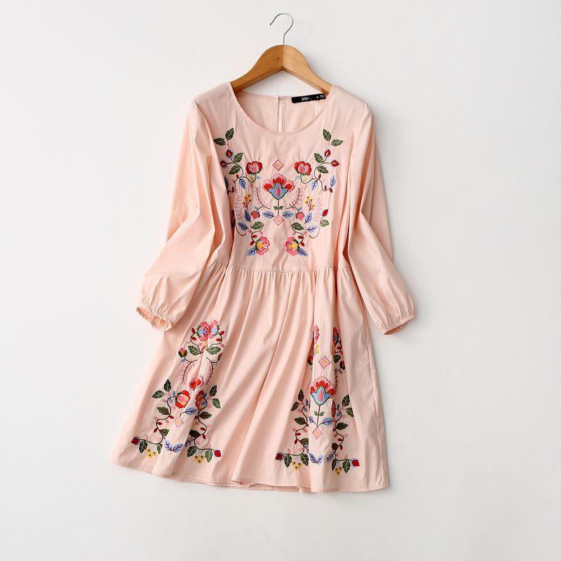 Export Tail Order Export OEM Goods Sweet Gentle Flower Embroider Cotton Dress Ninth Sleeve Spring & Fall Pink Euro -8 (Bust size 94)
Export Tail Order Export OEM Goods Sweet Gentle Flower Embroider Cotton Dress Ninth Sleeve Spring & Fall Pink Euro -8 (Bust size 94)