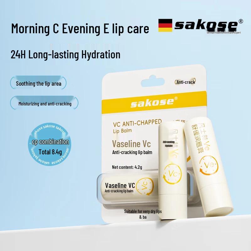 Sakose Vaseline Morning C & Evening E Lip Balm Set
Sakose Vaseline Morning C & Evening E Lip Balm Set