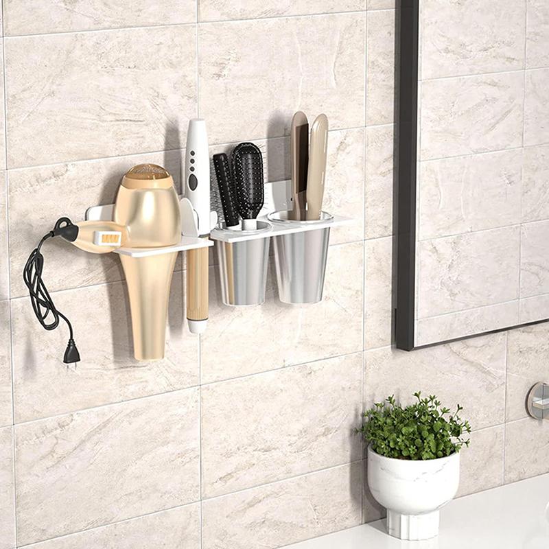 Nail-Free Storage Solution Hair Dryer Storage Rack Acrylic Hair Tool Organizer With Cups Wall Mounting Holder For Curling білий
Nail-Free Storage Solution Hair Dryer Storage Rack Acrylic Hair Tool Organizer With Cups Wall Mounting Holder For Curling білий