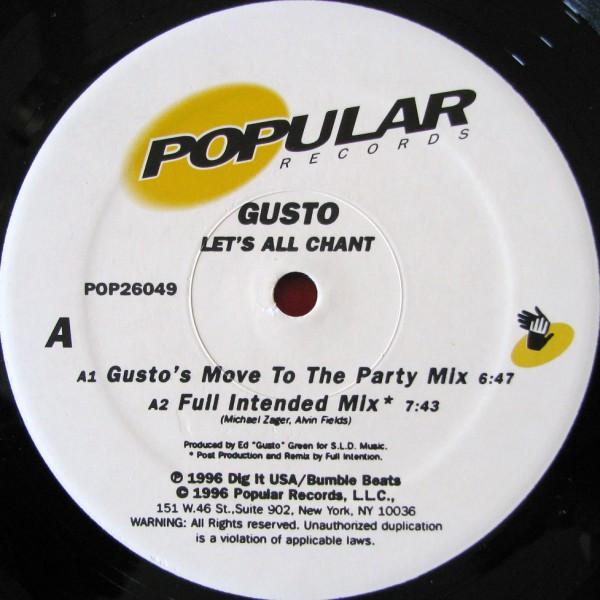 LP Record GUSTO Lets All Chant POP26049 Popular Records 1996 Canada Dance Electronica Used
LP Record GUSTO Lets All Chant POP26049 Popular Records 1996 Canada Dance Electronica Used