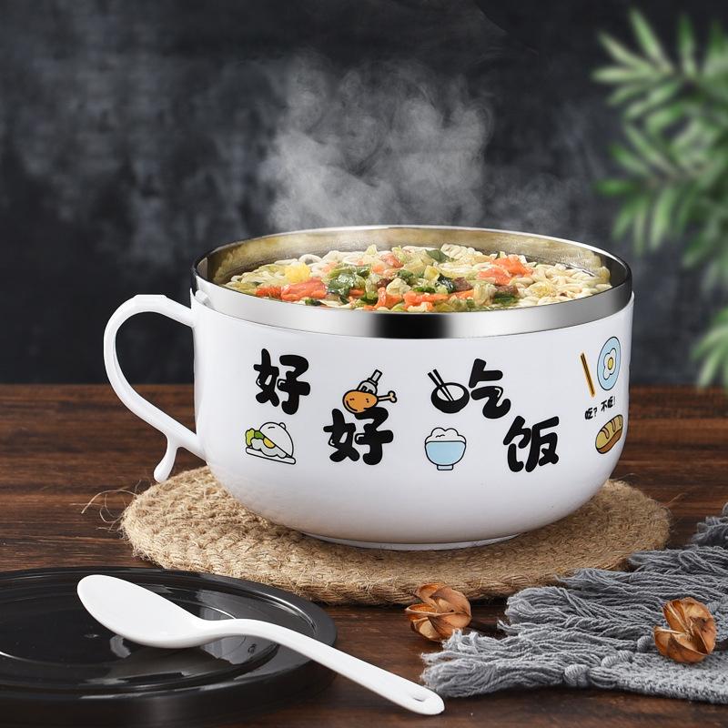 AOTU 1200ML Side Handle Grip Thermal PP+Stainless Steel Bowl with Lid for Instant Noodle,Soup (BPA-Free,No FDA Certified) Black
AOTU 1200ML Side Handle Grip Thermal PP+Stainless Steel Bowl with Lid for Instant Noodle,Soup (BPA-Free,No FDA Certified) Black