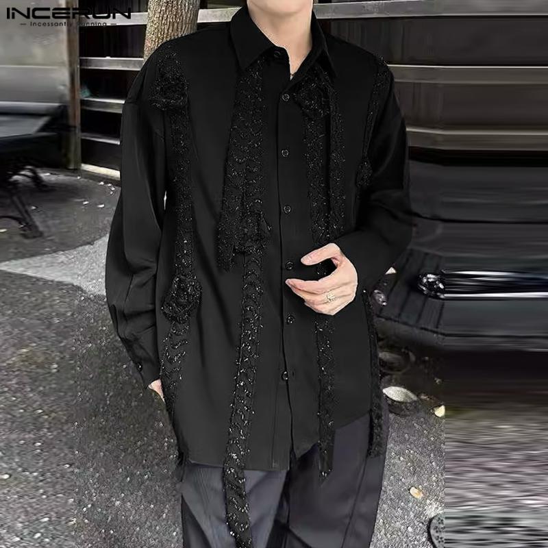 INCERUN Men Oversized Lapel Neck Long Sleeve Glitter Patchwork Buttons Up Casual Shirts 5XL вина червоного кольору
INCERUN Men Oversized Lapel Neck Long Sleeve Glitter Patchwork Buttons Up Casual Shirts 5XL вина червоного кольору