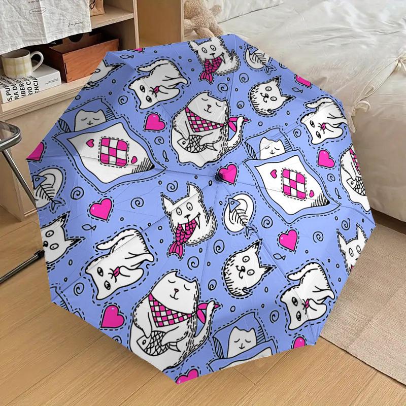 1pc Cat Pattern Automatic Folding Umbrella, 8 Ribs Iron Frame, Suitable for Outdoor Travel and Daily Use yy251120175
1pc Cat Pattern Automatic Folding Umbrella, 8 Ribs Iron Frame, Suitable for Outdoor Travel and Daily Use yy251120175