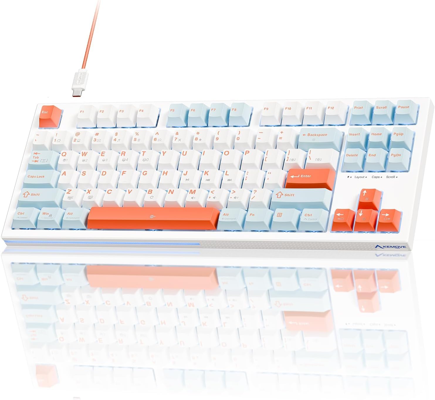 KEMOVE K87SE Ігрова клавіатура Тиха механічна клавіатура TKL Layout NKRO Програмовані клавіші Знімний кабель Дротова 87 клавіш Компактна світлодіодна підсвітка
KEMOVE K87SE Ігрова клавіатура Тиха механічна клавіатура TKL Layout NKRO Програмовані клавіші Знімний кабель Дротова 87 клавіш Компактна світлодіодна підсвітка