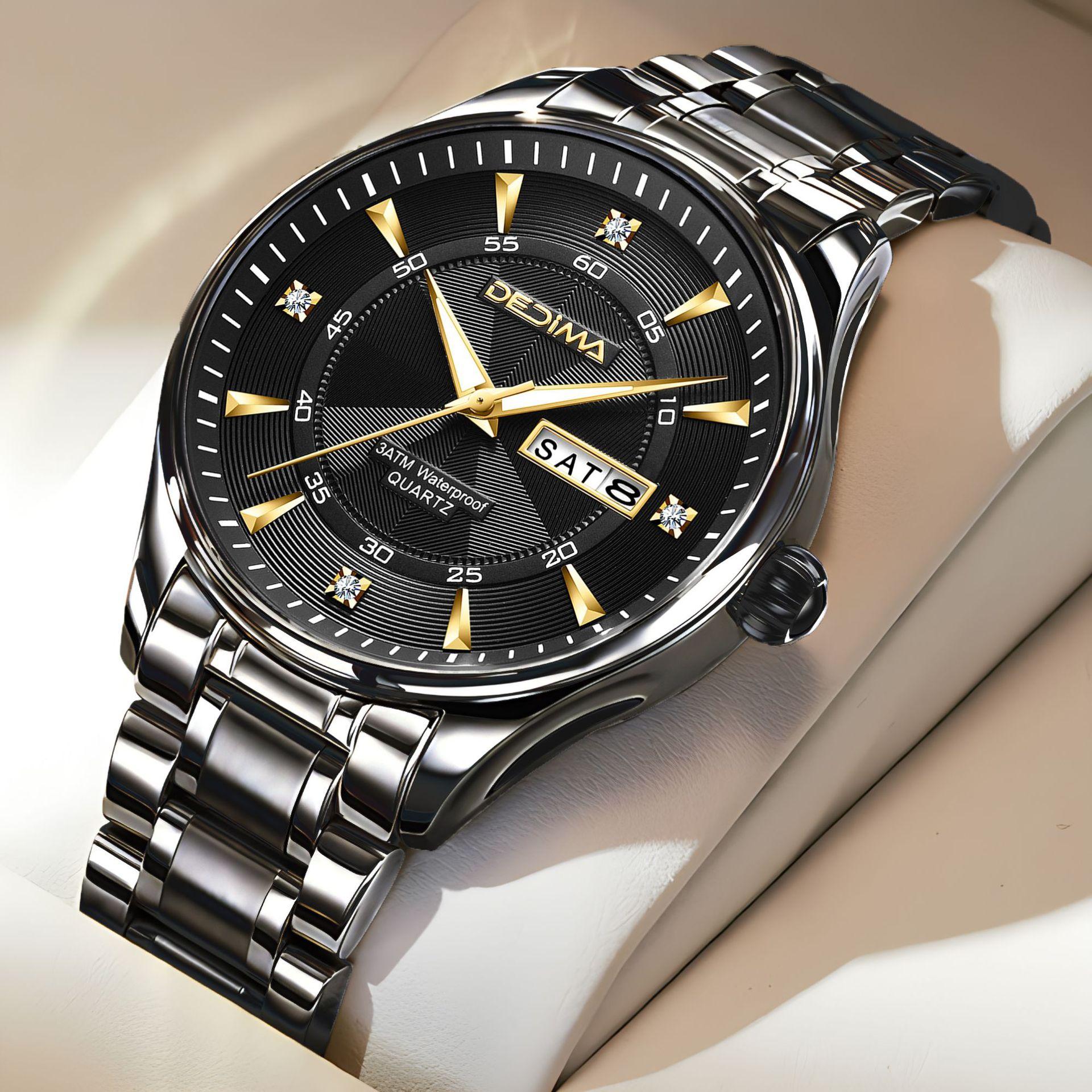 Роскошные деловые мужские наручные часы, водонепроницаемые, светящиеся, с датой, неделей, мужские часы для мужчин, кварцевые часы, мужские часы из нержавеющей стали
Роскошные деловые мужские наручные часы, водонепроницаемые, светящиеся, с датой, неделей, мужские часы для мужчин, кварцевые часы, мужские часы из нержавеющей стали