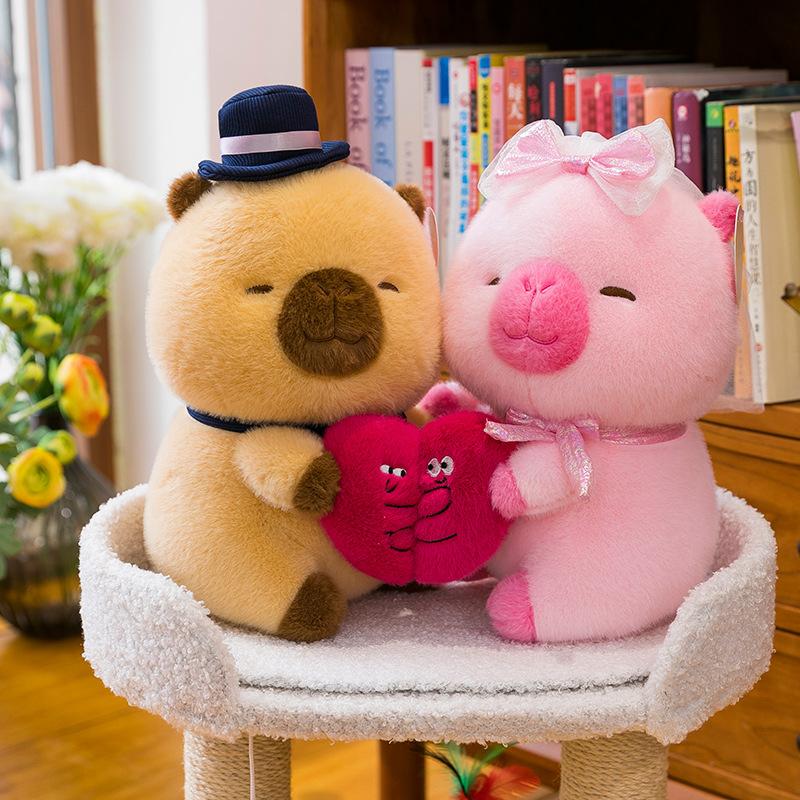 New heart-to-heart capybara cute plush doll for couples Kapibara 520 Valentine s Day popular doll 30cm
New heart-to-heart capybara cute plush doll for couples Kapibara 520 Valentine s Day popular doll 30cm