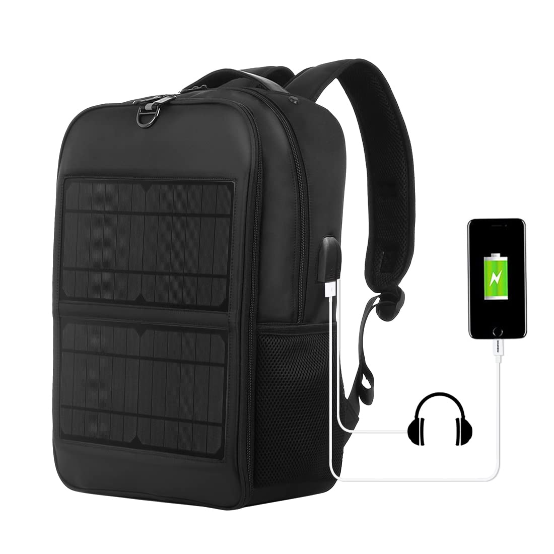 HAWEEL 2way Solar Backpack 14W 5V 2.1A Large Capacity Water Repellent Backpack with 2 USB Charging PortsHandle for SchoolCommutingDisaster
HAWEEL 2way Solar Backpack 14W 5V 2.1A Large Capacity Water Repellent Backpack with 2 USB Charging PortsHandle for SchoolCommutingDisaster