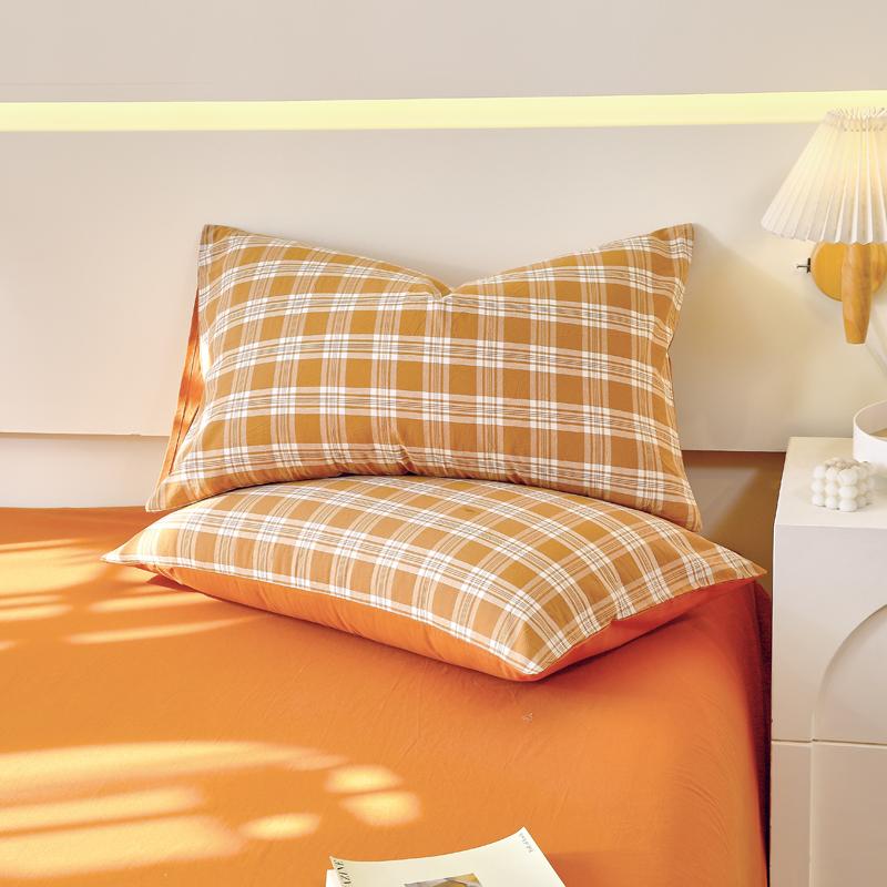 Хлопок 2 шт. Наволочки Домашнее постельное белье Декоративная серия в полоску-сетку Наволочка Свадебная Супермягкая Наволочка 48x74cm