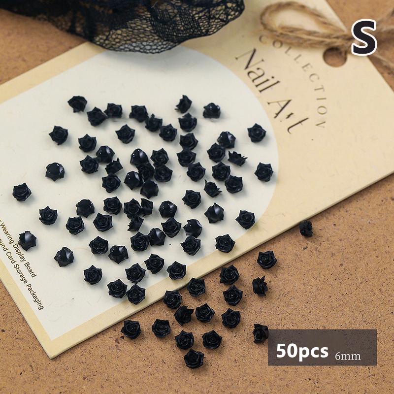 50Pcs Resin Mini 3D Rose Nail Rhinestones Gems Glitter Nail Art Jewelry Manicure Nail Art Decorations S чорний
50Pcs Resin Mini 3D Rose Nail Rhinestones Gems Glitter Nail Art Jewelry Manicure Nail Art Decorations S чорний