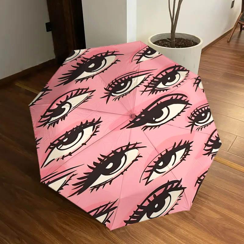 Elegant Eye Pattern Auto Open Close Umbrella - Portable Tri-Fold Design with 8-Bone Iron Frame, Perfect for, Festive Gifts, Travel, Daily Us
Elegant Eye Pattern Auto Open Close Umbrella - Portable Tri-Fold Design with 8-Bone Iron Frame, Perfect for, Festive Gifts, Travel, Daily Us