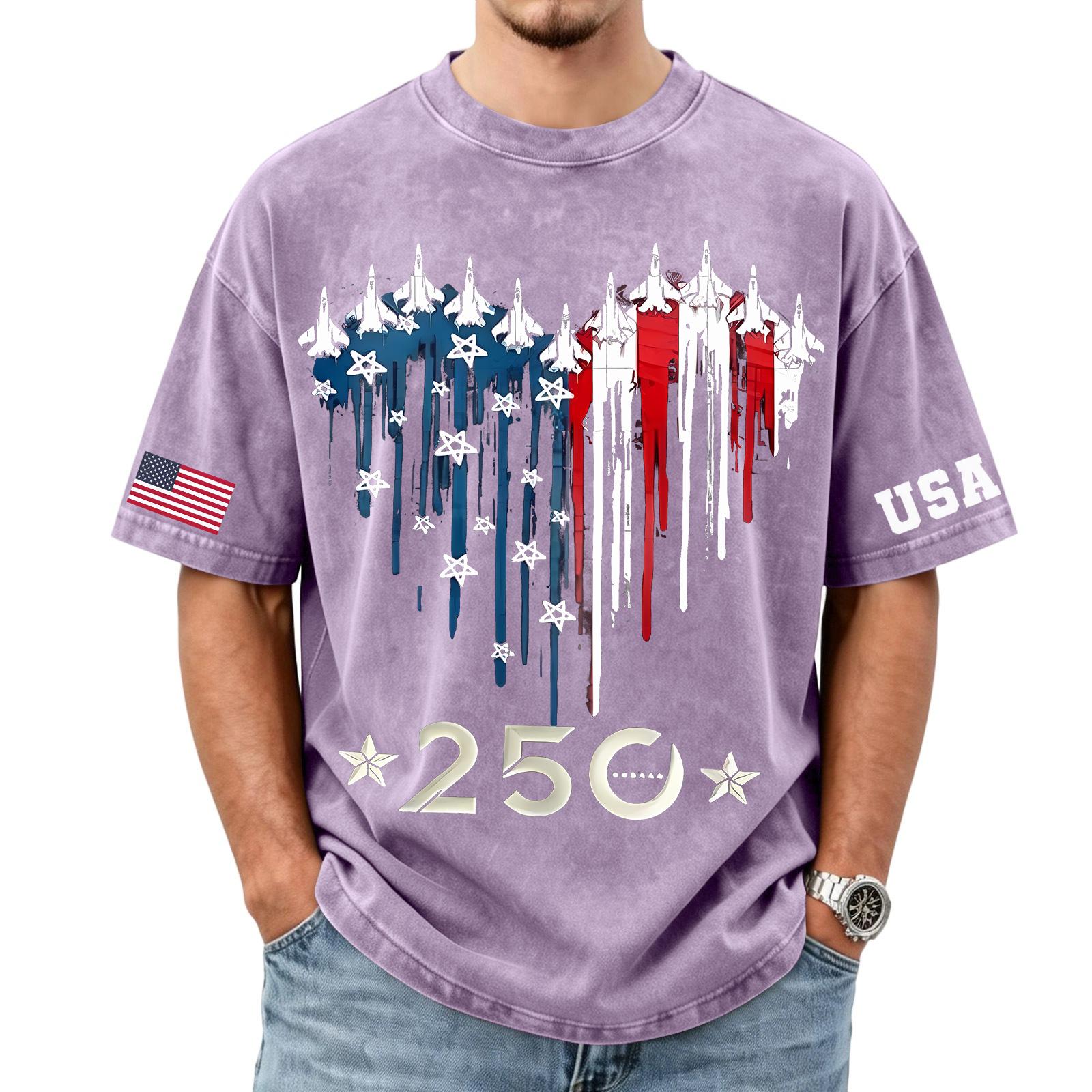 Men’s Short Sleeve Crewneck T Shirt with Printed USA Flag Jet Pattern and 250 Graphic Cotton Casual Top XL фіолетовий
Men’s Short Sleeve Crewneck T Shirt with Printed USA Flag Jet Pattern and 250 Graphic Cotton Casual Top XL фіолетовий
