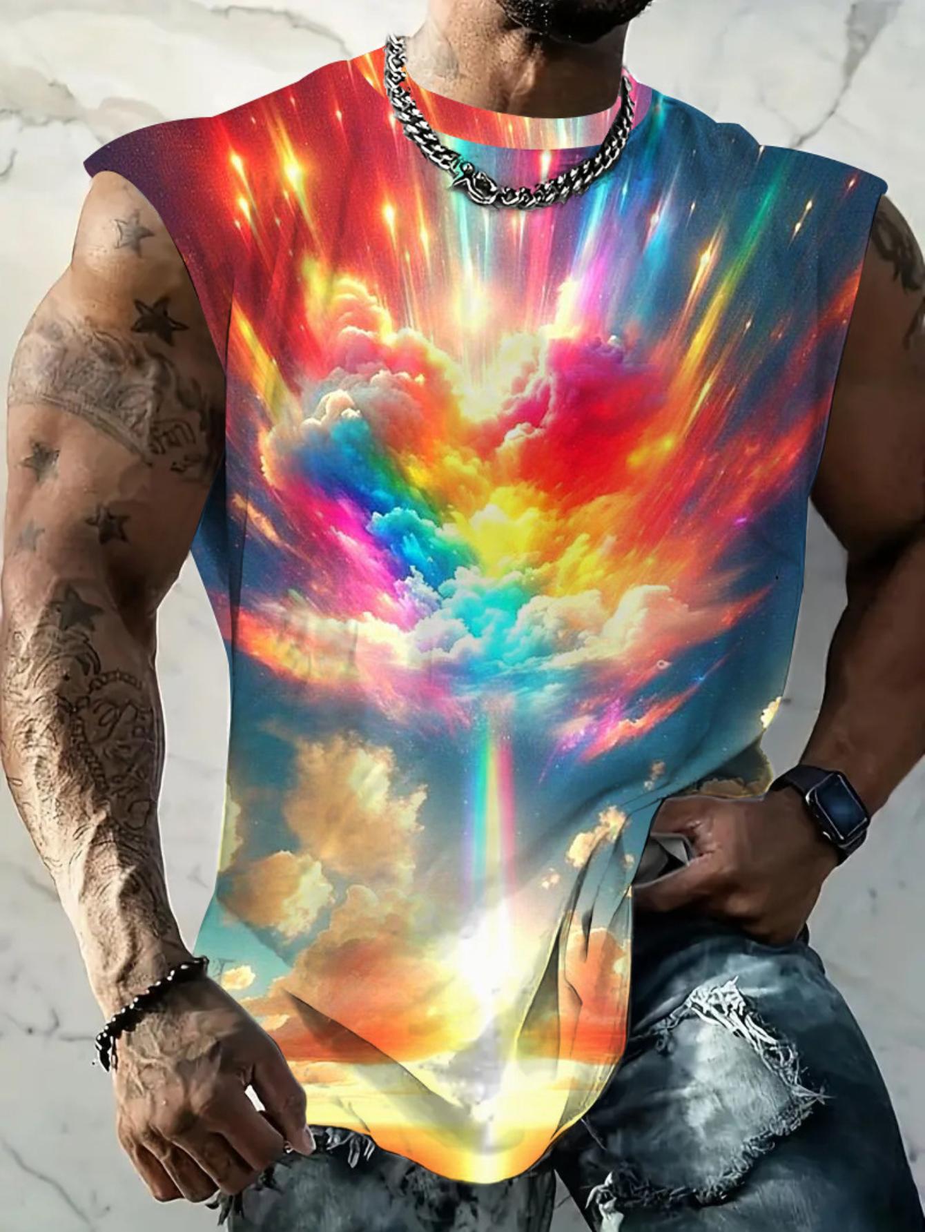 Multicolored cloud glowing patchwork pattern vest 2XL
Multicolored cloud glowing patchwork pattern vest 2XL