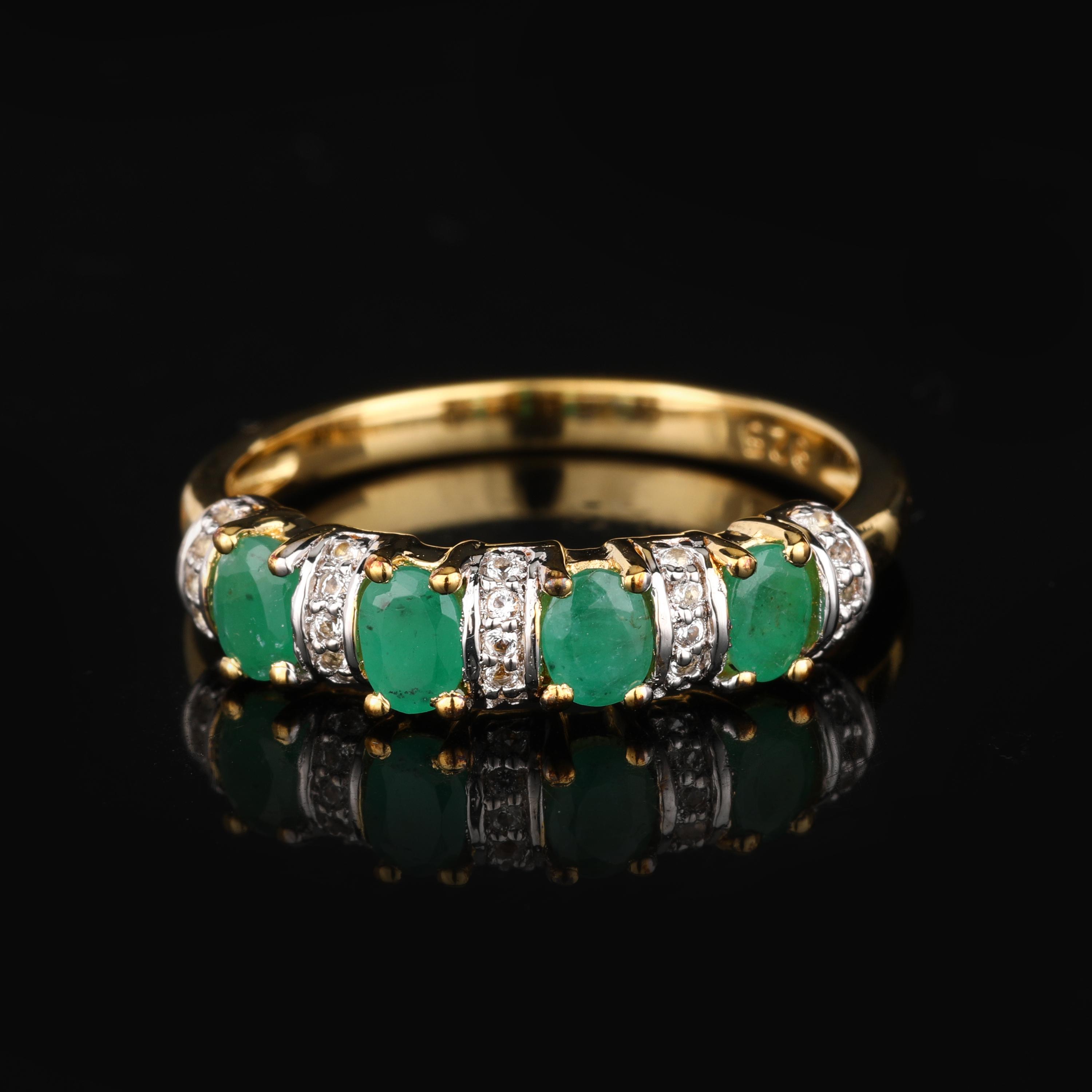 Sakota Emerald & White Topaz Ring 925 Sterling Silver Gold Plated Fine Jewelry Gift for Her 10 золотий
Sakota Emerald & White Topaz Ring 925 Sterling Silver Gold Plated Fine Jewelry Gift for Her 10 золотий