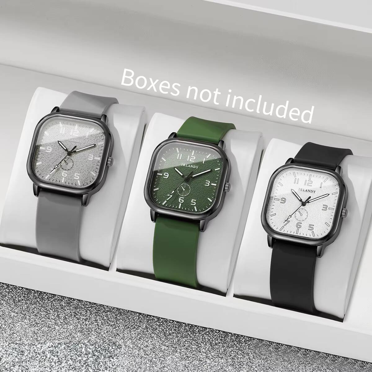 3 шт./набор Модные квадратные женские часы Повседневные силиконовые ремешки Кварцевые наручные часы для мужчин Студенческие часы
3 шт./набор Модные квадратные женские часы Повседневные силиконовые ремешки Кварцевые наручные часы для мужчин Студенческие часы