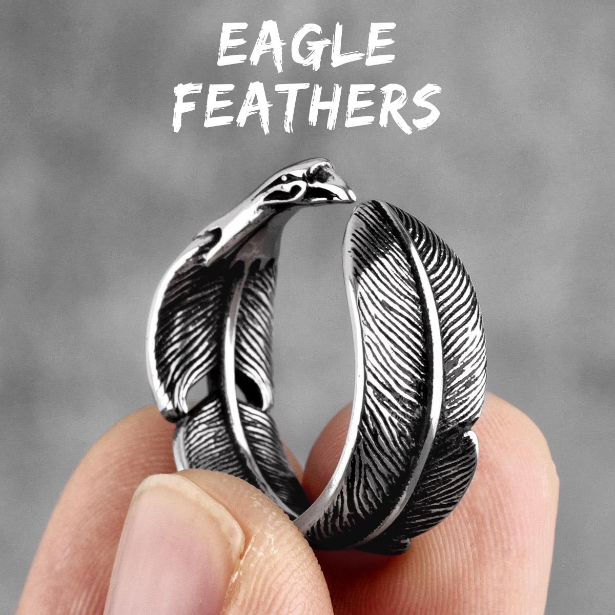 Indian Eagle Feathers Stainless Steel Mens Rings Unique Punk Hip Hop Cool for Male Boyfriend Jewelry Creativity Gift Wholesale 12
Indian Eagle Feathers Stainless Steel Mens Rings Unique Punk Hip Hop Cool for Male Boyfriend Jewelry Creativity Gift Wholesale 12