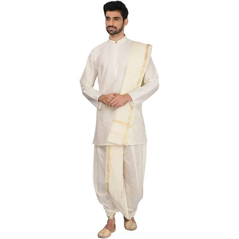 Manyavar Elegant Solid Plain Kurta and Dhoti Set For Men - (White, Large) L белый
Manyavar Elegant Solid Plain Kurta and Dhoti Set For Men - (White, Large) L белый