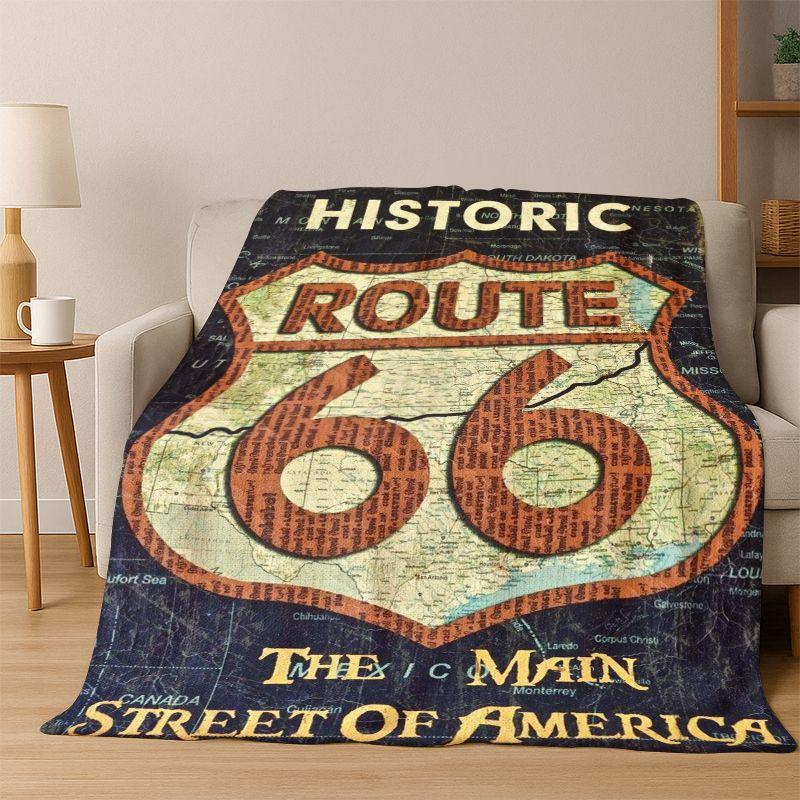 Retro Route66 America Mother Road Sign Flannel Blanket Soft Warm Throw Blanket for Bedroom Living Room Bed Travel Camping Picnic 75x90cm
Retro Route66 America Mother Road Sign Flannel Blanket Soft Warm Throw Blanket for Bedroom Living Room Bed Travel Camping Picnic 75x90cm