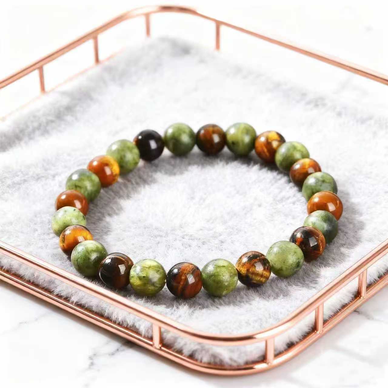 Tiger Eye Stone and Green Turquoise Chalcedony Unisex Bracelet Natural Wealth Power Energy Jewelry friendship bracelets gift
Tiger Eye Stone and Green Turquoise Chalcedony Unisex Bracelet Natural Wealth Power Energy Jewelry friendship bracelets gift