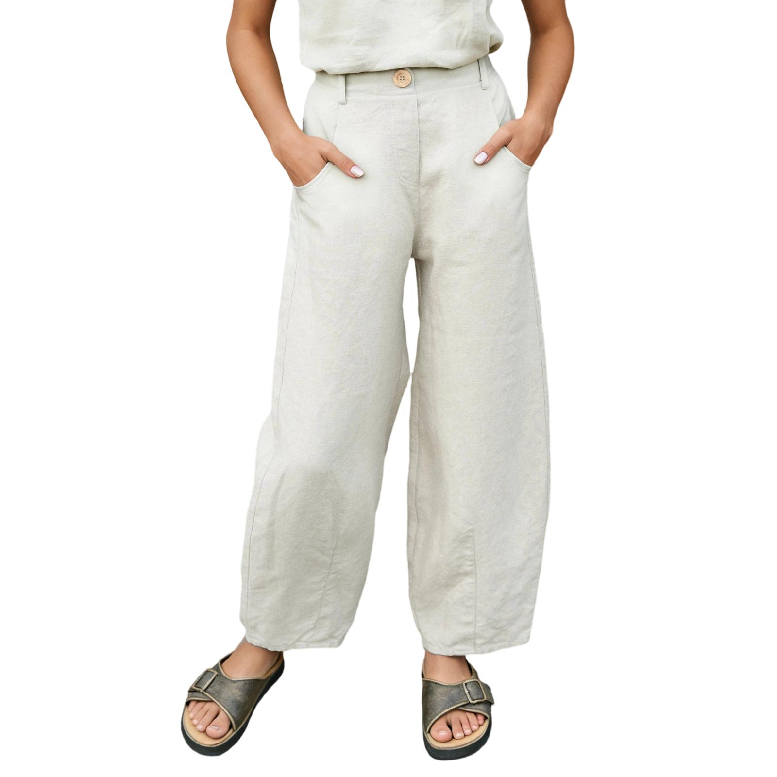 Women s Solid Color Cotton And Linen Casual Trousers Long Pants S
Women s Solid Color Cotton And Linen Casual Trousers Long Pants S