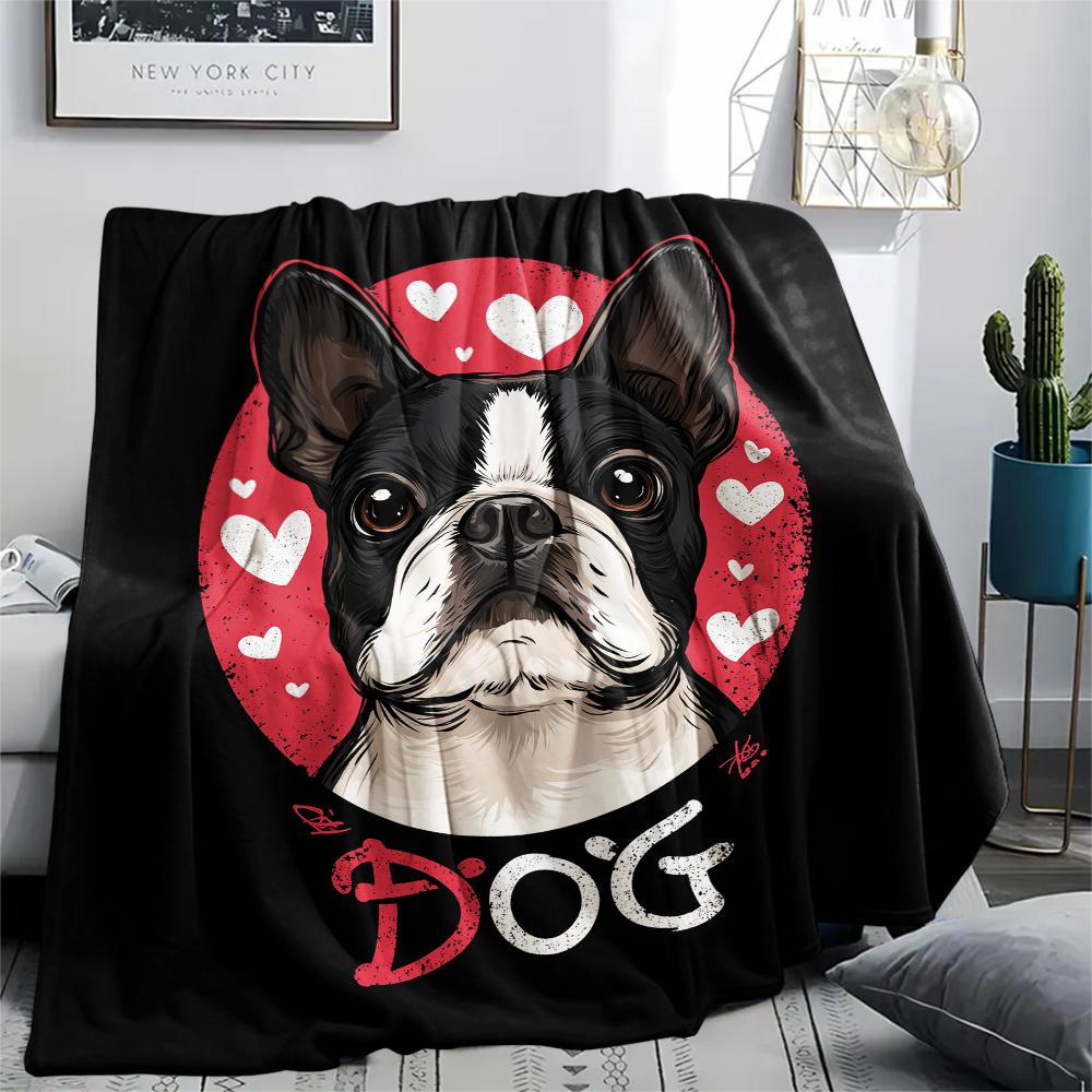 Cartoon Boston Terrier pattern Flannel Blanket, High quality Comfortable for All Seasons, Home Decor, Warmth and Comfort, Perfect for Gifts. 80cm x 120cm
Cartoon Boston Terrier pattern Flannel Blanket, High quality Comfortable for All Seasons, Home Decor, Warmth and Comfort, Perfect for Gifts. 80cm x 120cm