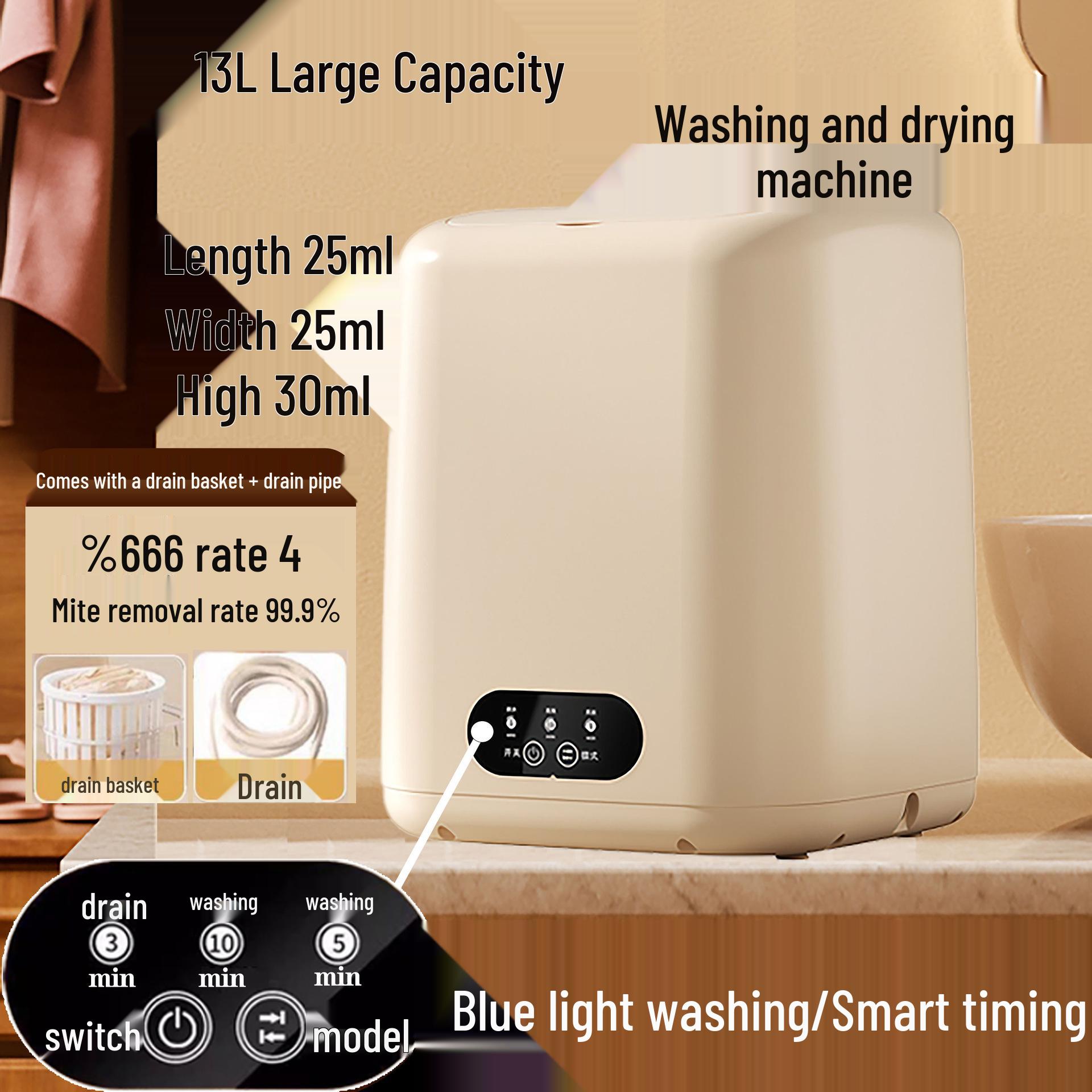 Compact Blue-Light Spin Washer for Underwear and Socks - Ideal for Dorms and Home Use
Compact Blue-Light Spin Washer for Underwear and Socks - Ideal for Dorms and Home Use