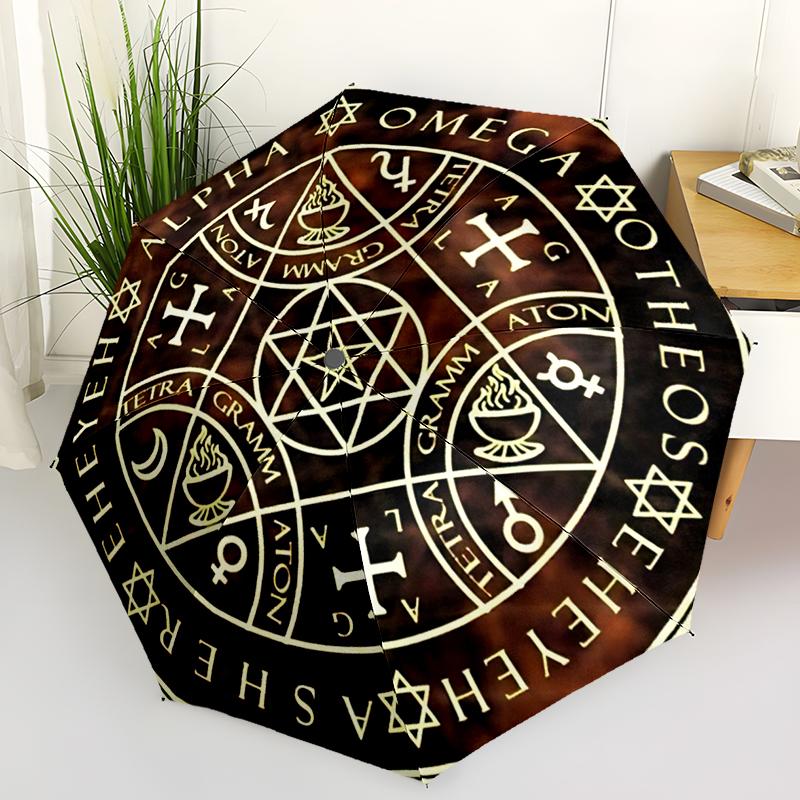 1pc Freemasonry, Valknut pattern Umbrella Portable Folding Umbrella Iron Frame Hole Bone Structure Outdoor Home Umbrella
1pc Freemasonry, Valknut pattern Umbrella Portable Folding Umbrella Iron Frame Hole Bone Structure Outdoor Home Umbrella