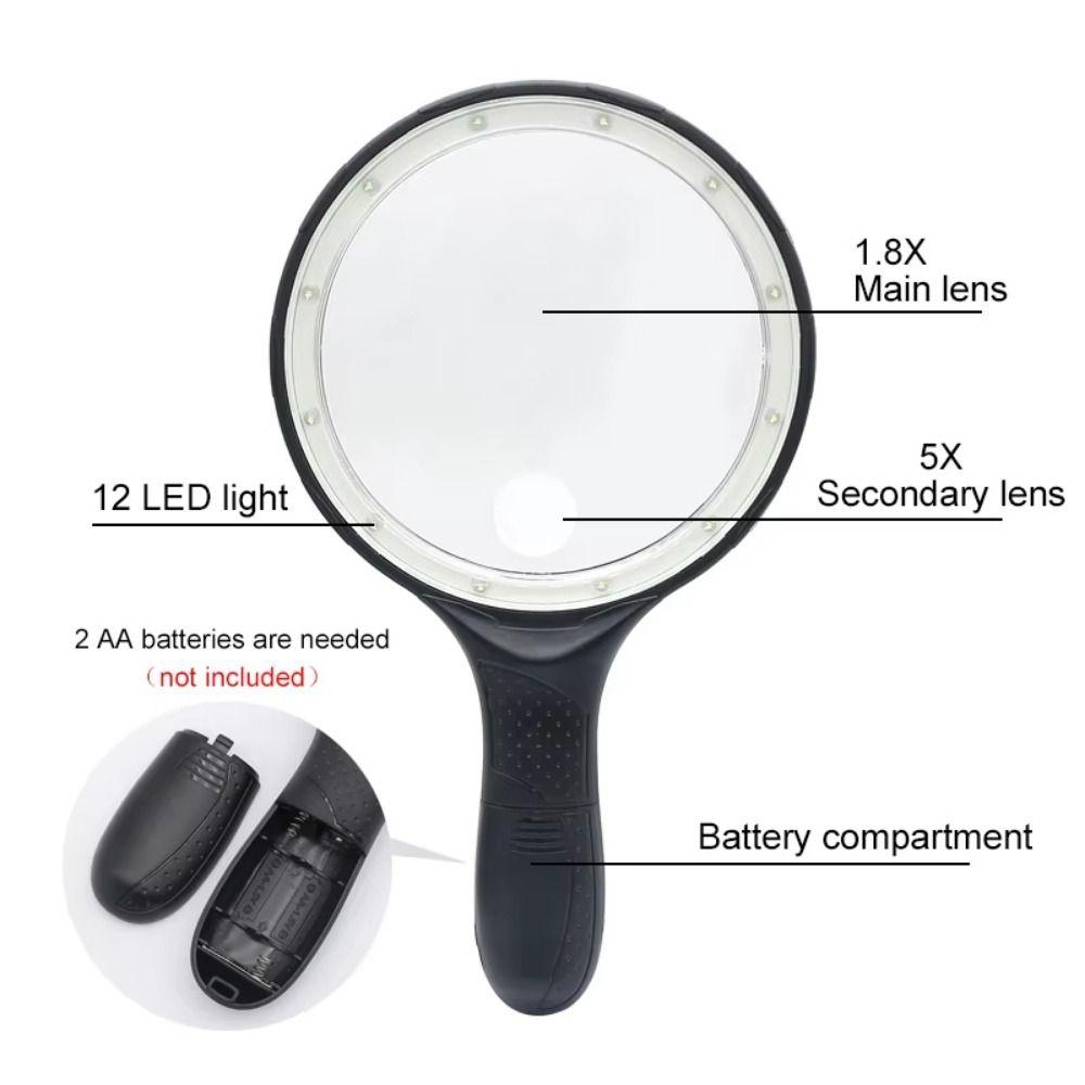 138MM Reading Magnifying Loupe 2X 5X Microscope Lens Illumination Handheld Magnifier Tiny Objects Magnifier
138MM Reading Magnifying Loupe 2X 5X Microscope Lens Illumination Handheld Magnifier Tiny Objects Magnifier