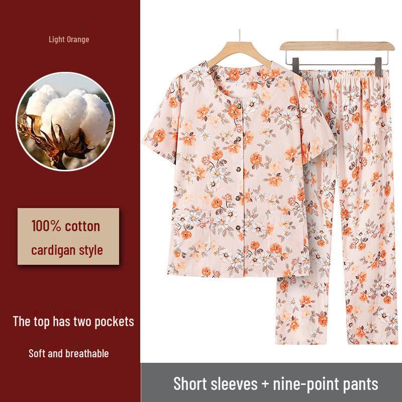 Grandma s Summer Floral Cotton Two-Piece Set for Women: Lightweight Cardigan & Pants XL (for 80-100 jin) світло-оранжевий колір
Grandma s Summer Floral Cotton Two-Piece Set for Women: Lightweight Cardigan & Pants XL (for 80-100 jin) світло-оранжевий колір