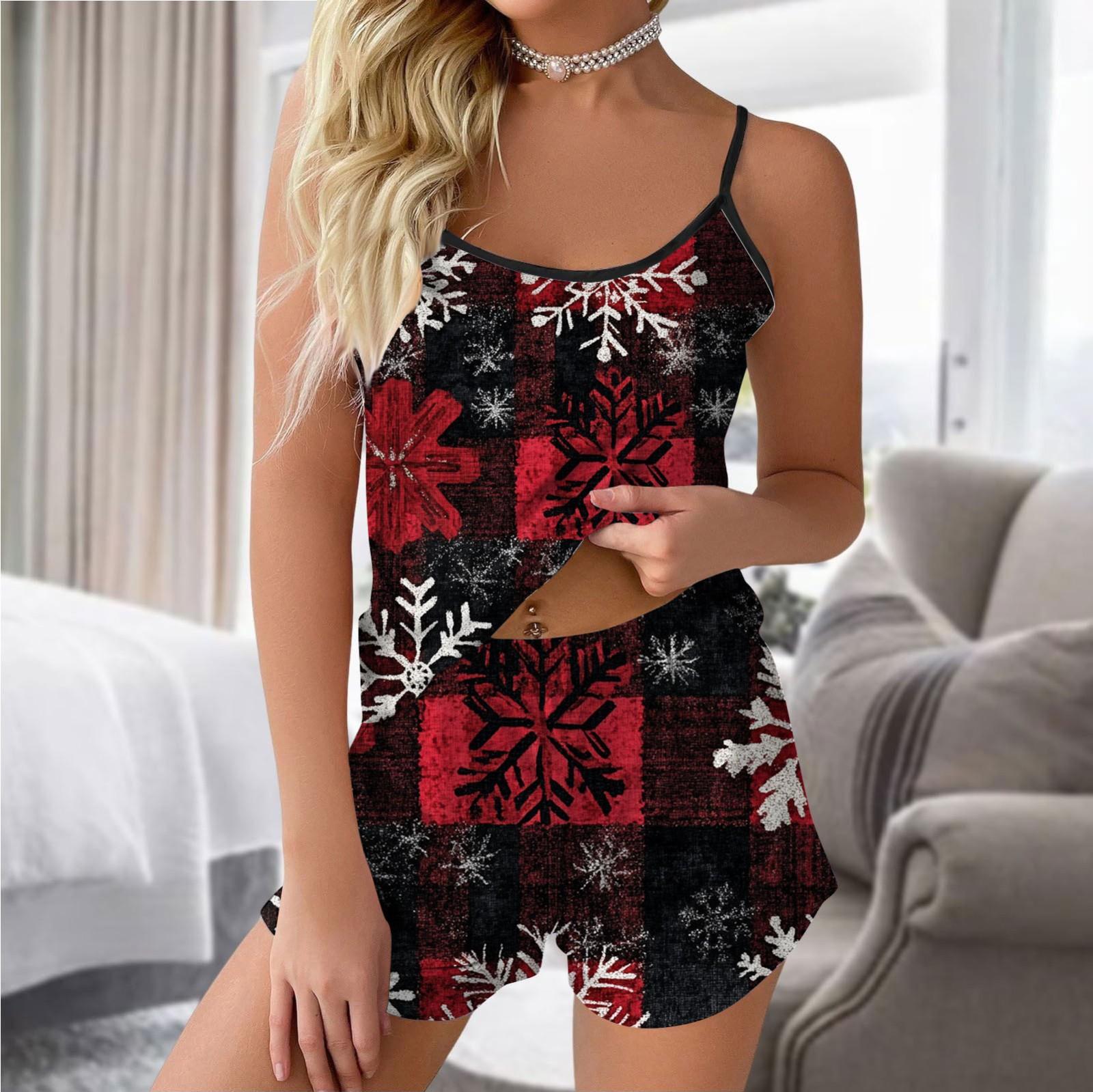 Женский модный рождественский комплект с принтом без рукавов, топ, шорты и пижама M винный
Женский модный рождественский комплект с принтом без рукавов, топ, шорты и пижама M винный