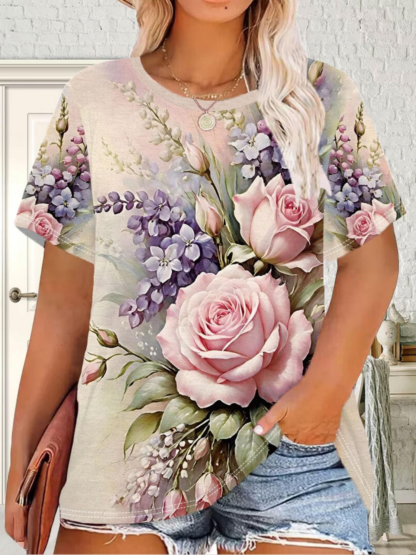 Rose Floral Women S Digital Print Summer T-Shirt. Sweet And Ladylike Style. Round Neck. Short Sleeves. Slight Elasticity. Casual And Comfortable. Suit M дубильная кора
Rose Floral Women S Digital Print Summer T-Shirt. Sweet And Ladylike Style. Round Neck. Short Sleeves. Slight Elasticity. Casual And Comfortable. Suit M дубильная кора