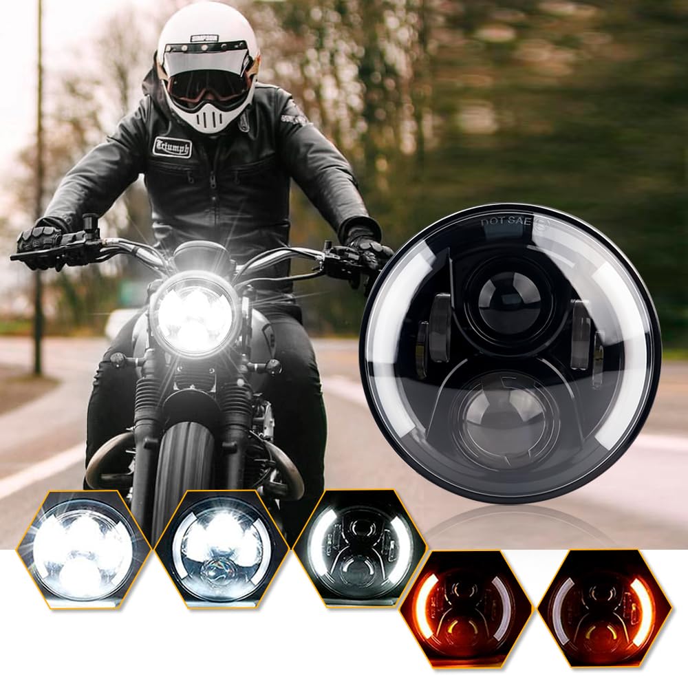 Largoods LED 7 Белый с поворотником Squid DRL Совместимый с Hornet Harley Комплект черной фары, Дюйм, Ближний/Дальний свет, Свет, 6000K, Водонепроницаемый,
Largoods LED 7 Белый с поворотником Squid DRL Совместимый с Hornet Harley Комплект черной фары, Дюйм, Ближний/Дальний свет, Свет, 6000K, Водонепроницаемый,