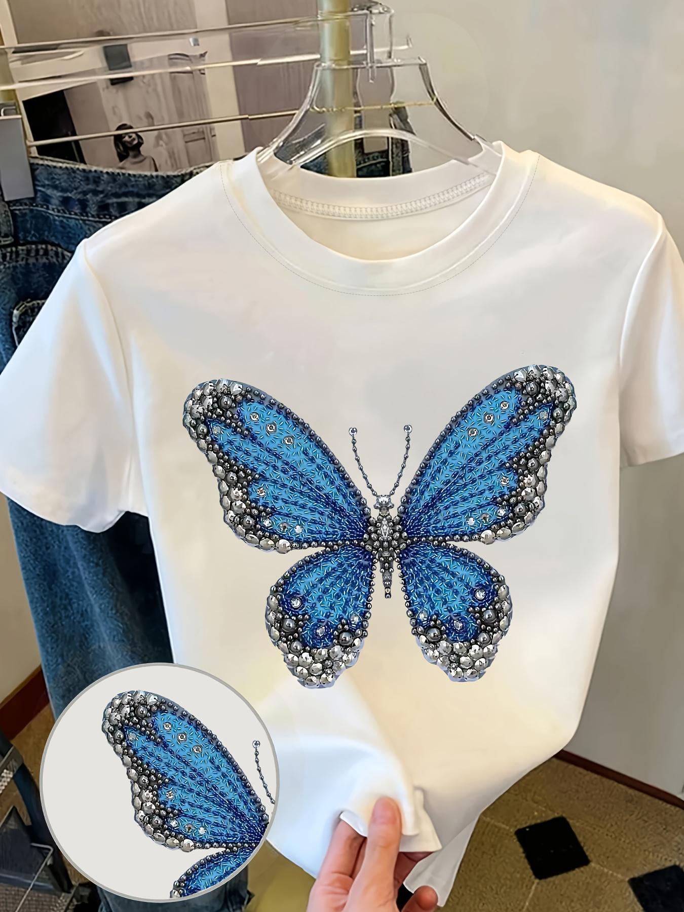 Ladies Casual T-Shirt Featuring an Elegant Blue Butterfly Print. Designed in a Light Luxury Style. This Breathable And Lightweight Top Is Perfect for S дубильна кора
Ladies Casual T-Shirt Featuring an Elegant Blue Butterfly Print. Designed in a Light Luxury Style. This Breathable And Lightweight Top Is Perfect for S дубильна кора
