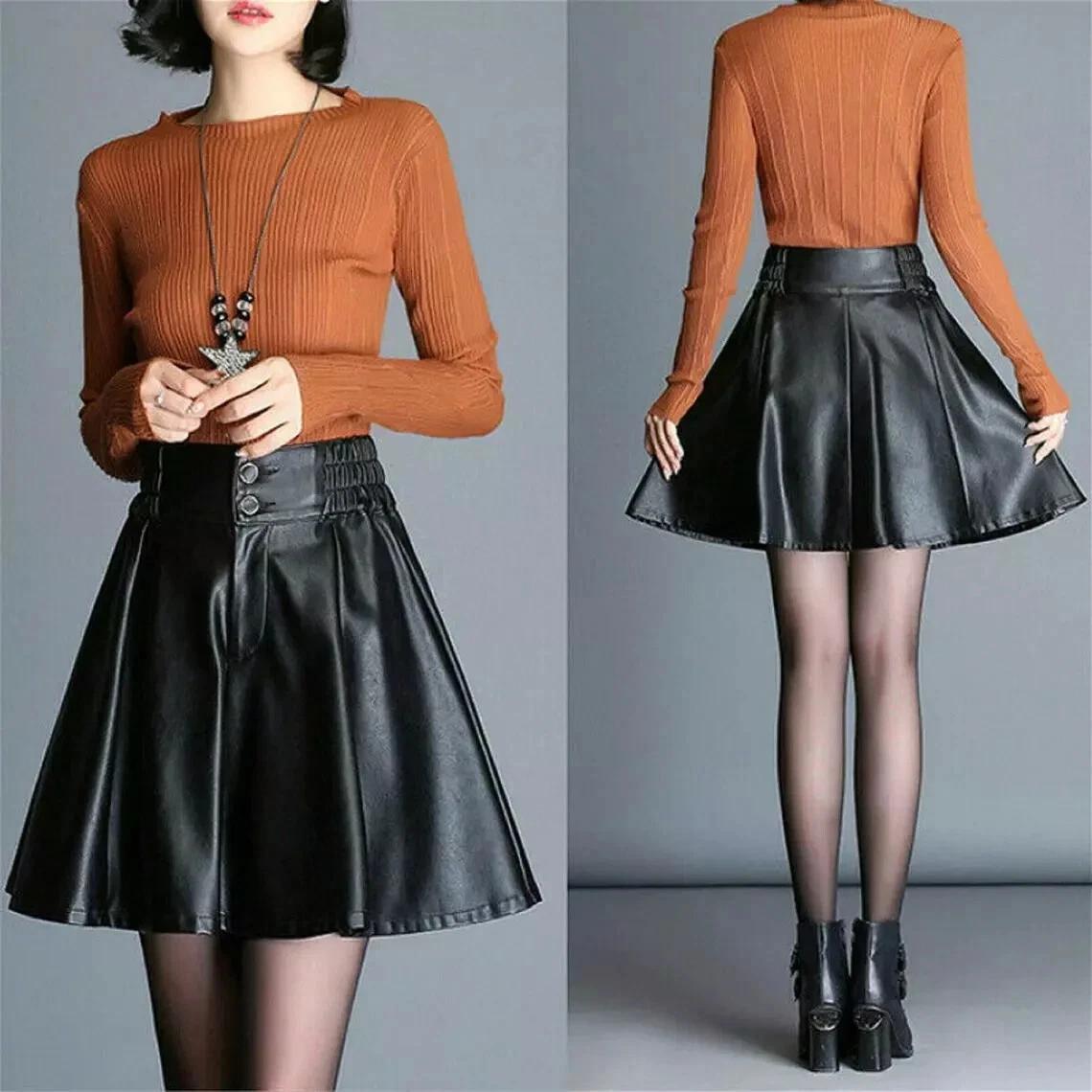 New Women Skirt Black Handmade Leather Genuine Lambskin Flare Stylish Party Wear 3XL чорний
New Women Skirt Black Handmade Leather Genuine Lambskin Flare Stylish Party Wear 3XL чорний