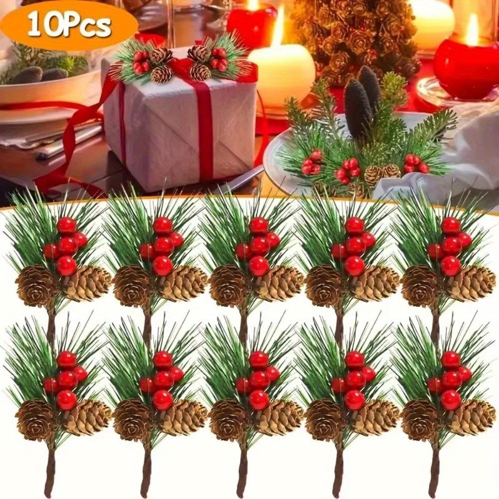 10PCS Artificial Red Berry Pinecones Pine Needles Stems, Winter Christmas Berries Decor for Crafts Christmas Garland
10PCS Artificial Red Berry Pinecones Pine Needles Stems, Winter Christmas Berries Decor for Crafts Christmas Garland