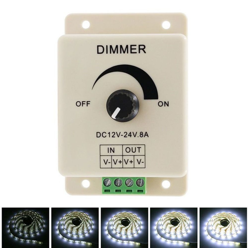 Durable Bulb Strip LED Manual Adjustable Knob Dimmer Switch DC 12V 24V 8A Single Color Dimmer
Durable Bulb Strip LED Manual Adjustable Knob Dimmer Switch DC 12V 24V 8A Single Color Dimmer