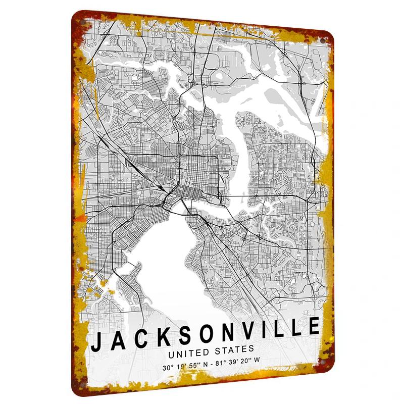 Jacksonville City Map Metal Wall Art USA Urban Street Grid Decor for Home Office 20x30cm(7.8x11.8inch)
Jacksonville City Map Metal Wall Art USA Urban Street Grid Decor for Home Office 20x30cm(7.8x11.8inch)