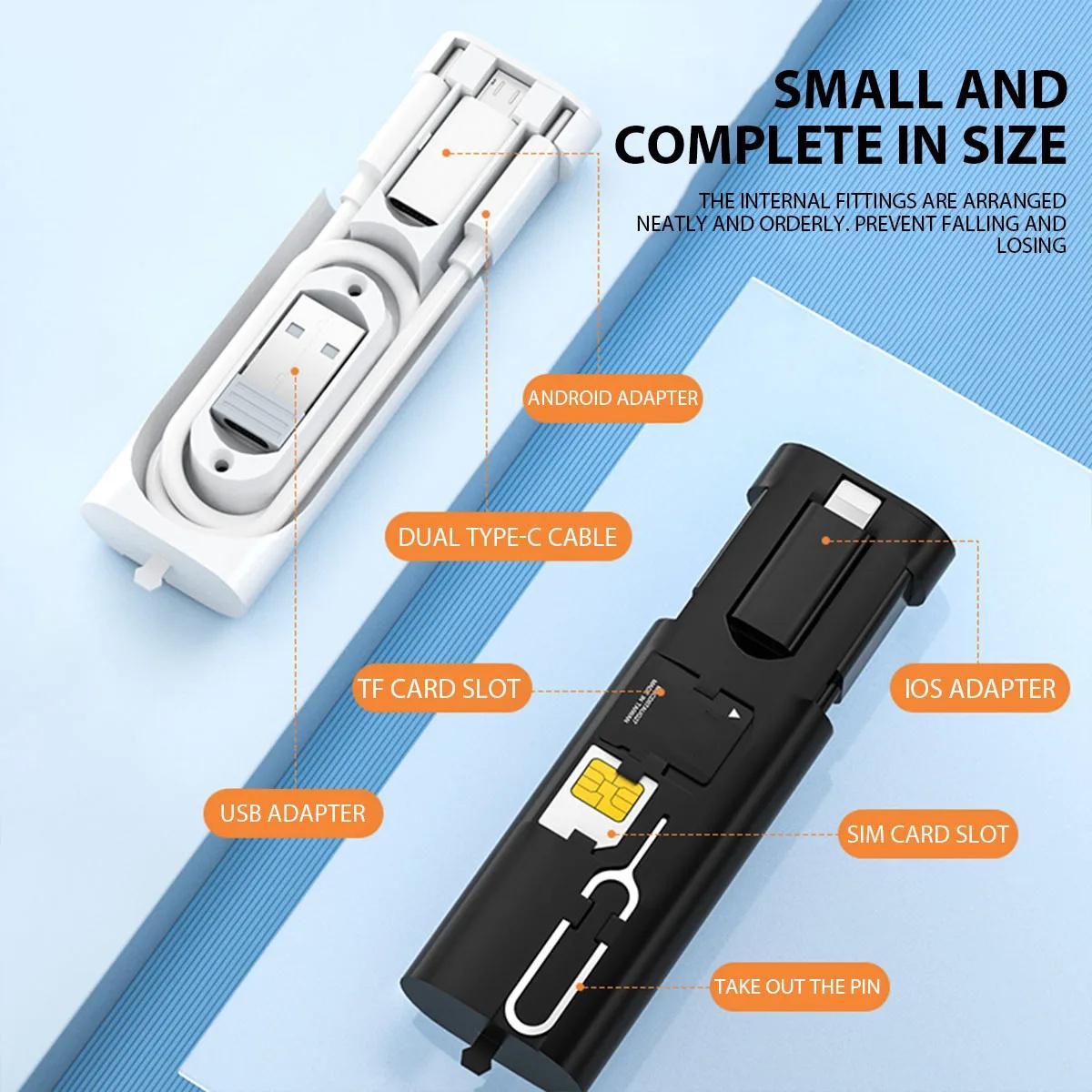 5 in 1 Multi Adapter Storage Box 60W 3A Type-C Fast Charging Cable Micro/8Pin/USB Adapter Set White
5 in 1 Multi Adapter Storage Box 60W 3A Type-C Fast Charging Cable Micro/8Pin/USB Adapter Set White