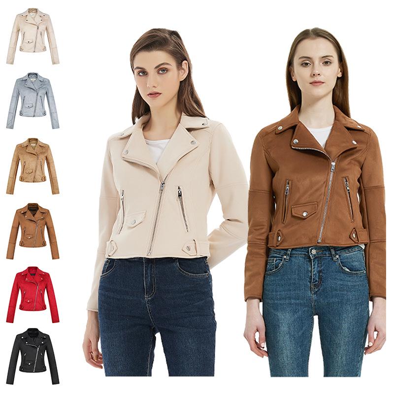 Women s Suede Leather Jacket - Slim Fit, Short, Solid Color, European & American Style Large
Women s Suede Leather Jacket - Slim Fit, Short, Solid Color, European & American Style Large